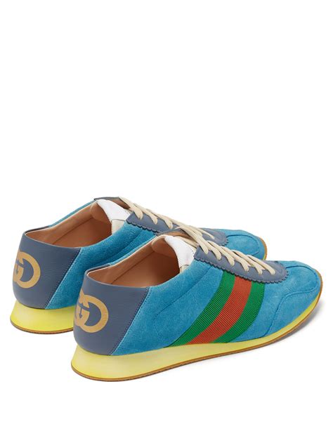 blue suede gucci sneakers|Gucci patent leather sneakers.